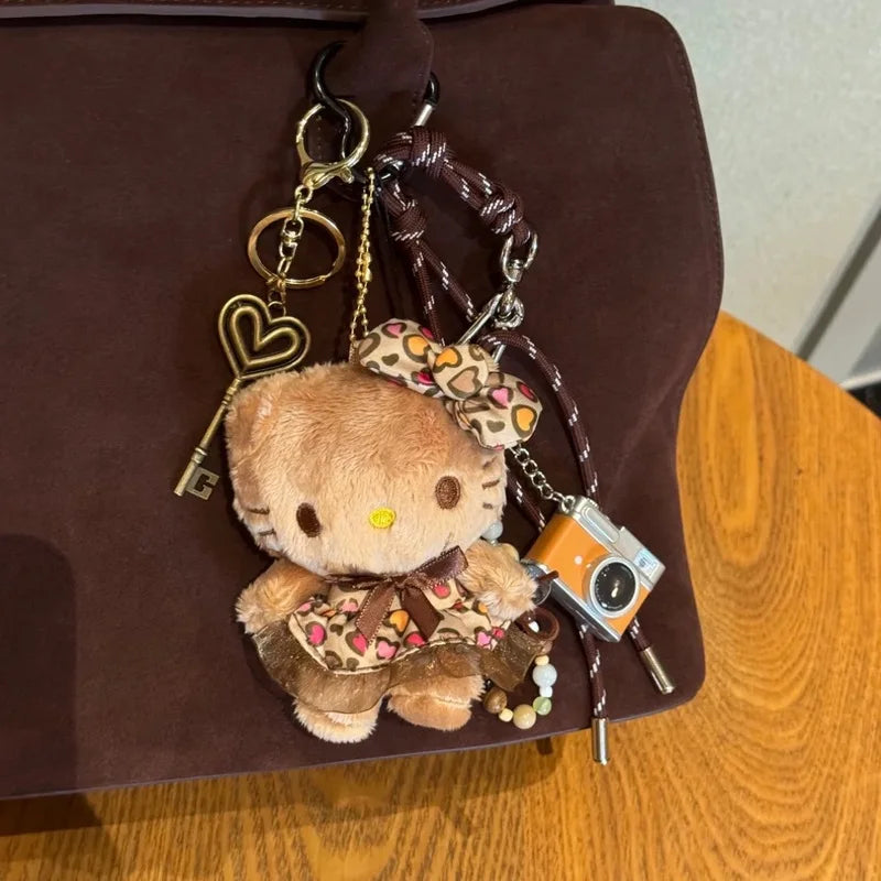 Cartoon Hello Kitty Leopard Print Series Plush Doll Pendant PP Cotton Stuffed Doll Kawaii Keychain Cute Accessories Holiday Gift My Store