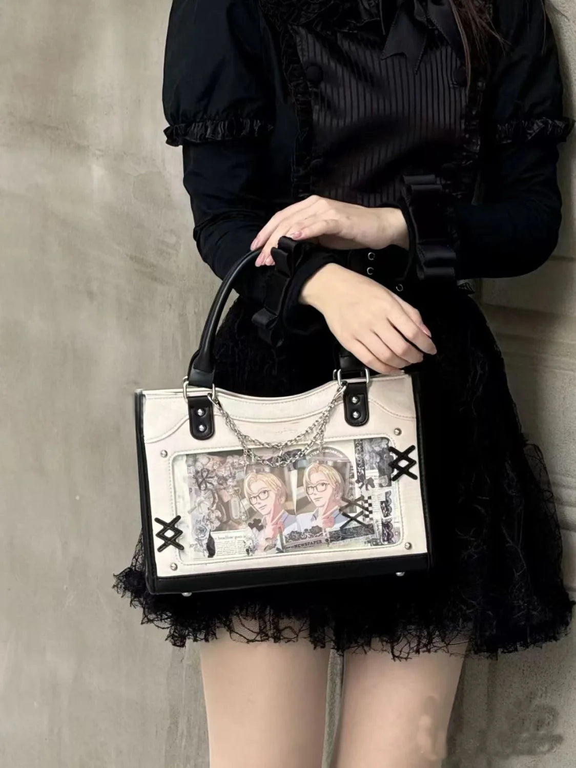 Y2K Cute Ita Bag Girl Transparent Messenger Bag Women's Fashion Shoulder Crossbody Bag Ladys DIY Display Tote Bag Lolita Handbag My Store