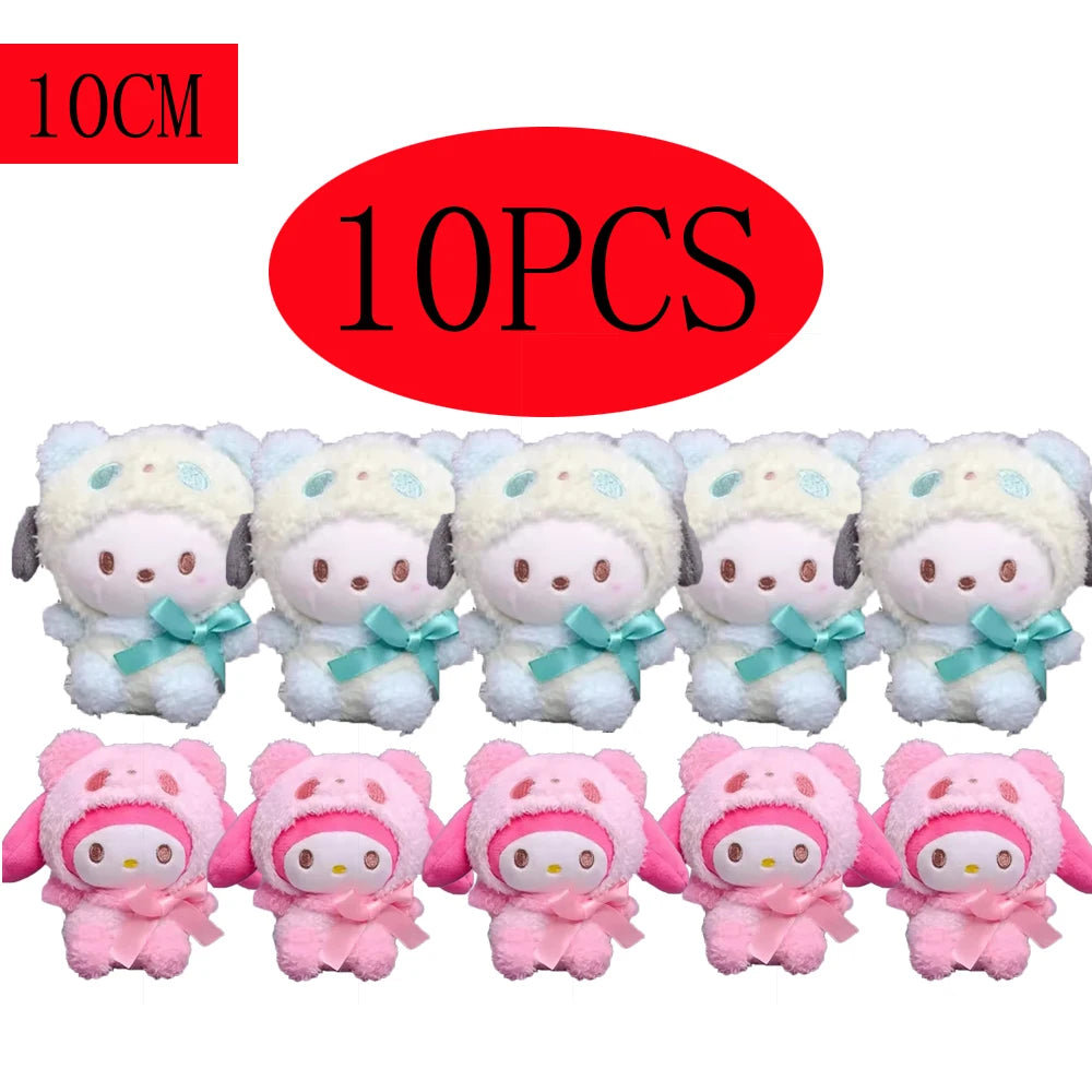 10pcs Sanrio Keychain Plush Anime Kuromi Doll Keyring Hello Kitty Plushie Cinnamoroll KeyChains Bag Pendant Toy Gift for Girls My Store