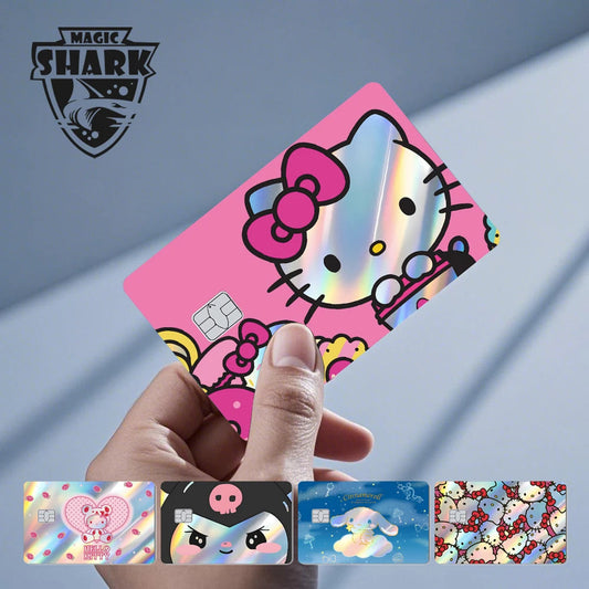 Hot Sale Hello Kitty Kuromi Holographic Laser Shinny Film Skin Cover Sticker for Debit Credit Card Bank Card My Store