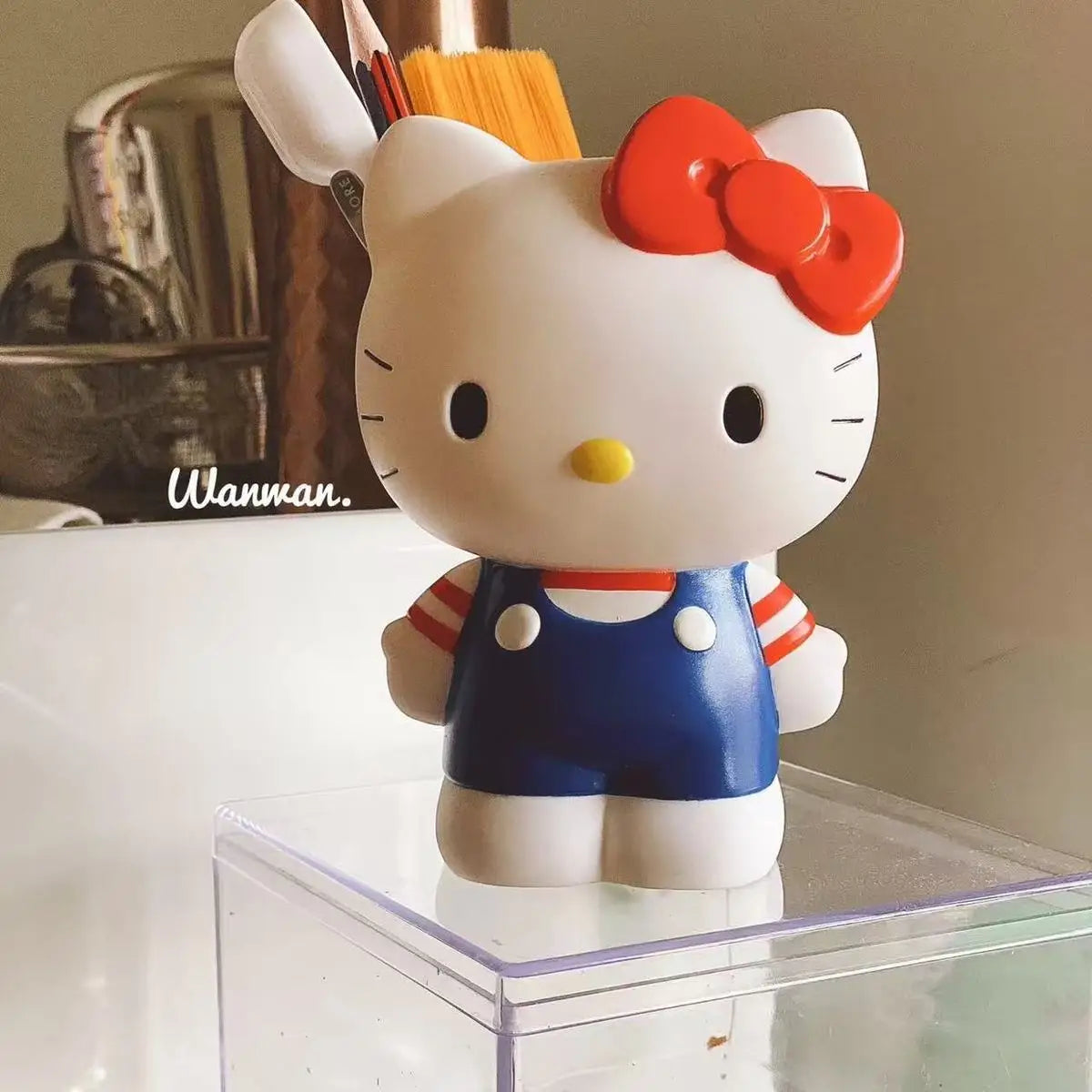New Hello Kitty My Melody Anime Cartoon Pen Holder Makeup Brush Organizer Desktop Storage Decor Cute Girl Kawaii Collection Gift My Store
