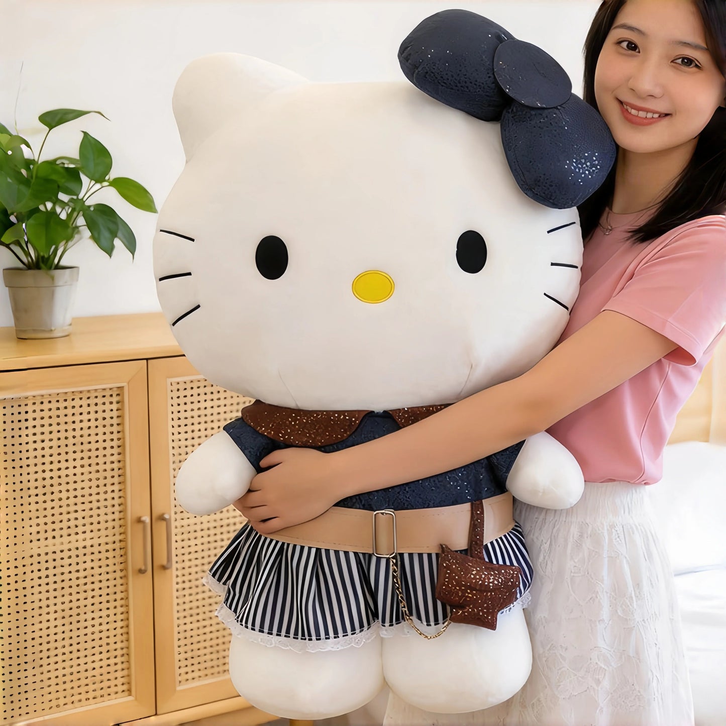 40-80CM Large Big Size Hello Kitty Plushies Sanrio Cartoon Anime Peluche Comfortable Soft Doll Ornament Children's Toy Gifts My Store