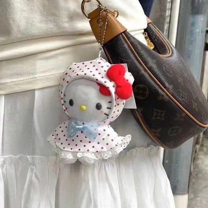 Sanrio Raincoat Hello Kitty Soft Plush Filling Doll Earphone Case Hanging Ornaments Clothing Decoration Friend's Birthday Gift My Store