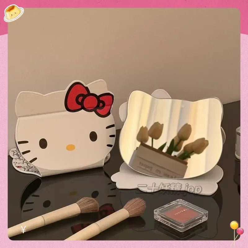Kawaii HelloKitty Cartoon Folding Makeup Mirror Desktop Vanity Mirror Dormitory Portable Cosmetic Mirror for Girls Women My Store
