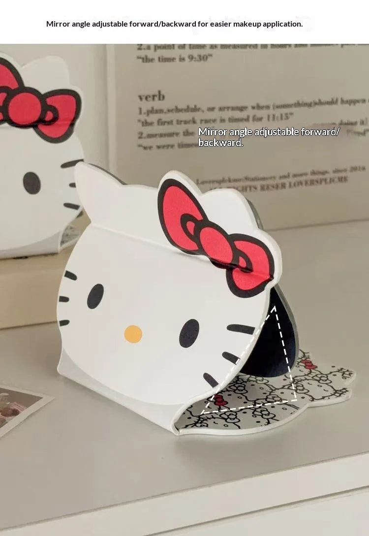 Kawaii HelloKitty Cartoon Folding Makeup Mirror Desktop Vanity Mirror Dormitory Portable Cosmetic Mirror for Girls Women My Store