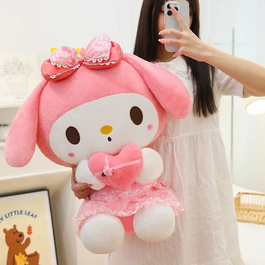 60cm Sanrio Kuromi Melody Hello Kitty Plush Toy Kawaii Cartoon Big Size KT Cat Plush Doll Soft Stuffed Pillow Kids Birthday Gift My Store