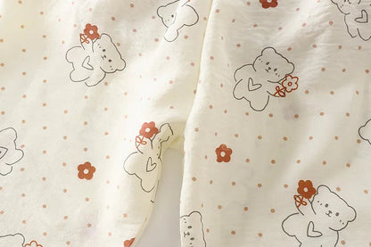 Kid Cute Floral New Sleepwear 2pcs Toddler Children Homewear Pajamas Thin Spring Summer Boys Girl Air Conditioning Clothing My Store