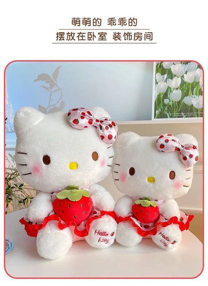 New Hello Kitty Plush Toy Large Strawberry Cat Stuffed Animal Cute Kids Birthday Xmas Gift for Children Soft Doll Wholesale My Store