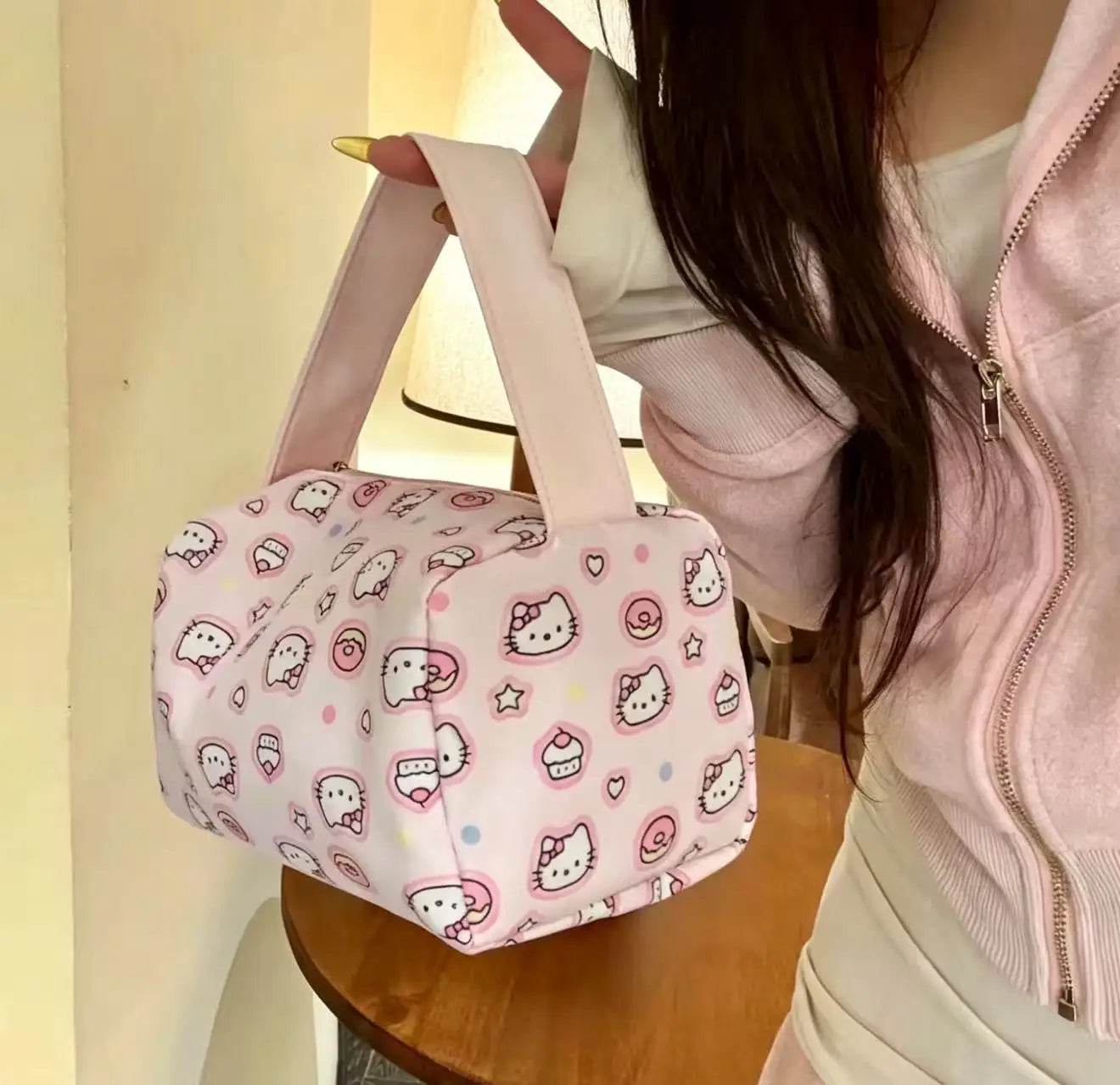 Sanrio Hello Kitty Cartoon Makeup Bag Kt Cat Portable Travel Toiletry Bag Outing Tee-Dimensional Handbag Girl Birthday Gifts My Store