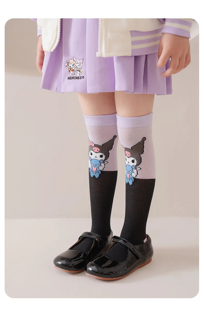 3 Pairs Spring and Summer Cartoon Anime Hello Kitty Pattern Girls Over knee Socks Cotton Comfortable and Soft Casual Girls Socks My Store