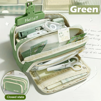 Cute Multi Layer Pencil Case Pouch, Large Capacity Pen Case Bag,Durable Stationery Storage Bag For Students, School&Office My Store