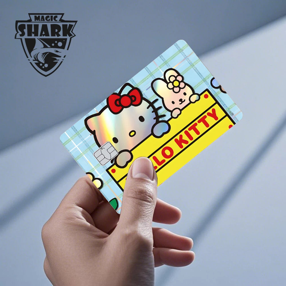 Hot Sale Hello Kitty Kuromi Holographic Laser Shinny Film Skin Cover Sticker for Debit Credit Card Bank Card My Store
