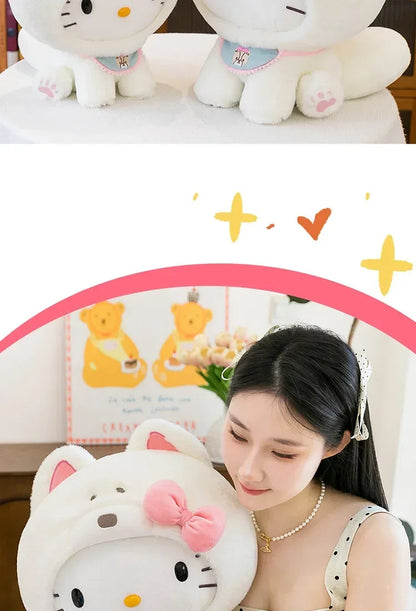 Hot Sanrio Large Size Hello Kitty Transforms Into A Puppy Series Plush Toy Cartoon Anime Filled Doll Kawaii Decorate Girl Gifts My Store