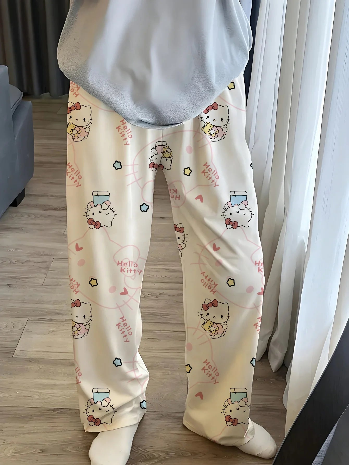 [Hello Kitty Pajama Pants] 3pcs Sanrio Hello Kitty Women's Pajama Pants | Anime Cartoon Couple Sleepwear Trousers, Leisure Home My Store