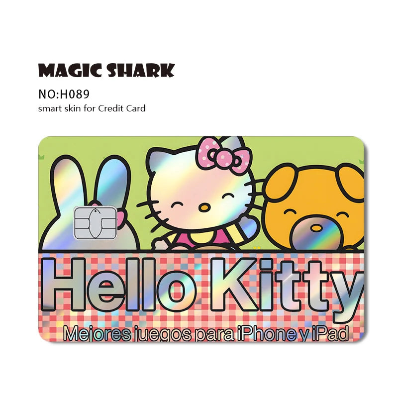 Hot Sale Hello Kitty Kuromi Holographic Laser Shinny Film Skin Cover Sticker for Debit Credit Card Bank Card My Store