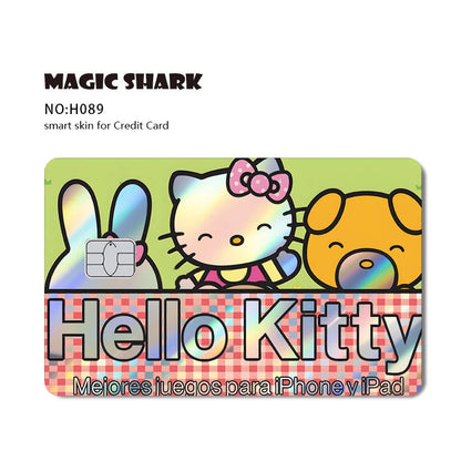 Hot Sale Hello Kitty Kuromi Holographic Laser Shinny Film Skin Cover Sticker for Debit Credit Card Bank Card My Store