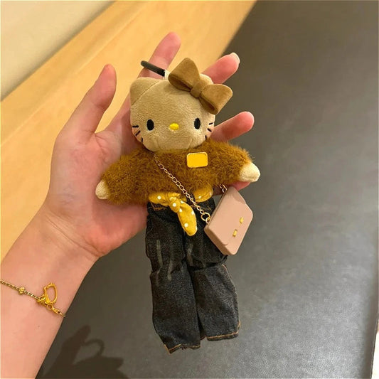 New Sanrio Plush Pendant Hello Kitty Long Leg Series Autumn/Winter Cute Bag Pendant Car Hanger Keychain Best Friend Gift My Store