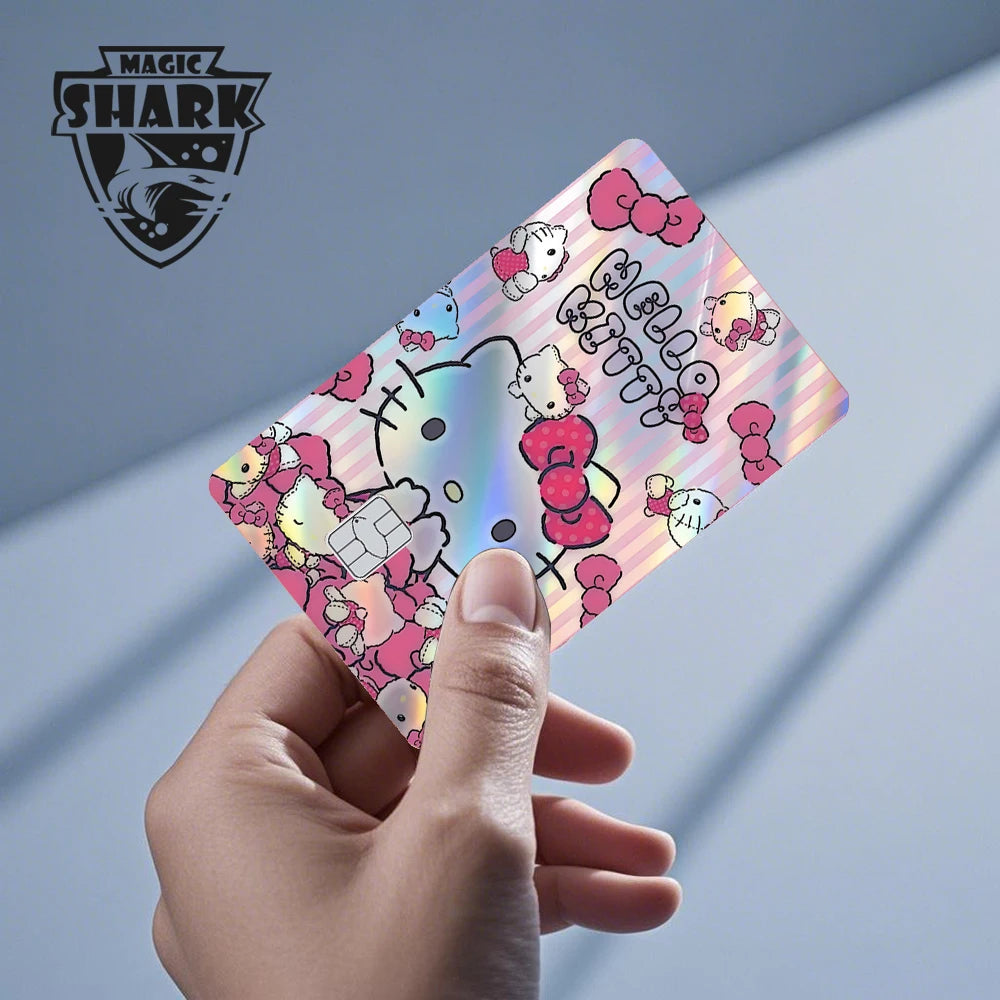 Hot Sale Hello Kitty Kuromi Holographic Laser Shinny Film Skin Cover Sticker for Debit Credit Card Bank Card My Store