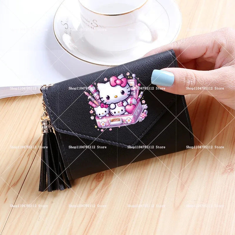 Hello Kitty Wallet PU Lychee Pattern Women Wallets Anime Cartoon New Clutch Money Pouch Trend Fashion Multifunctional Purse Gift My Store