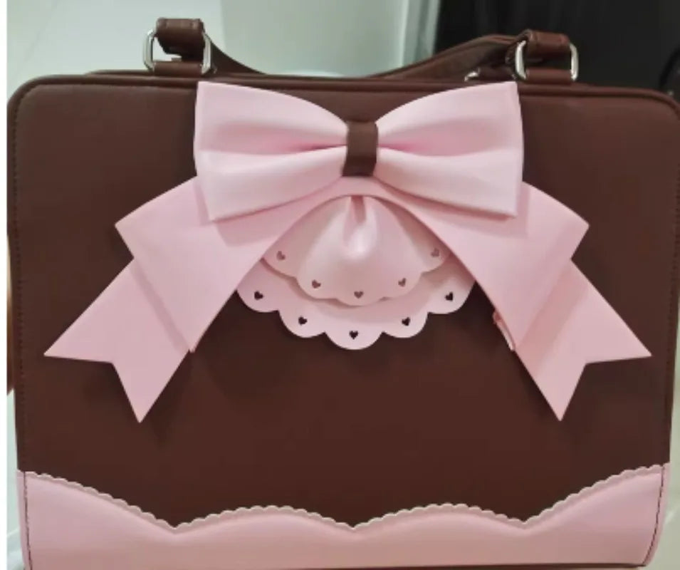 Lolita Bag Japanese Sweet Bow Underarm Bags for Women Elegant Chic JK Uniform Totes Girls Kawaii Cute Handbag PU Сумка Bolsa My Store