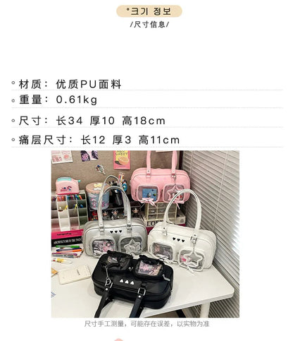 New Niche Design Women's Bow Harajuku Cute Ita Bag JK Uniform Ulzzang Shoulder Bag for Girls Y2K Cartoon Handle Bag My Store