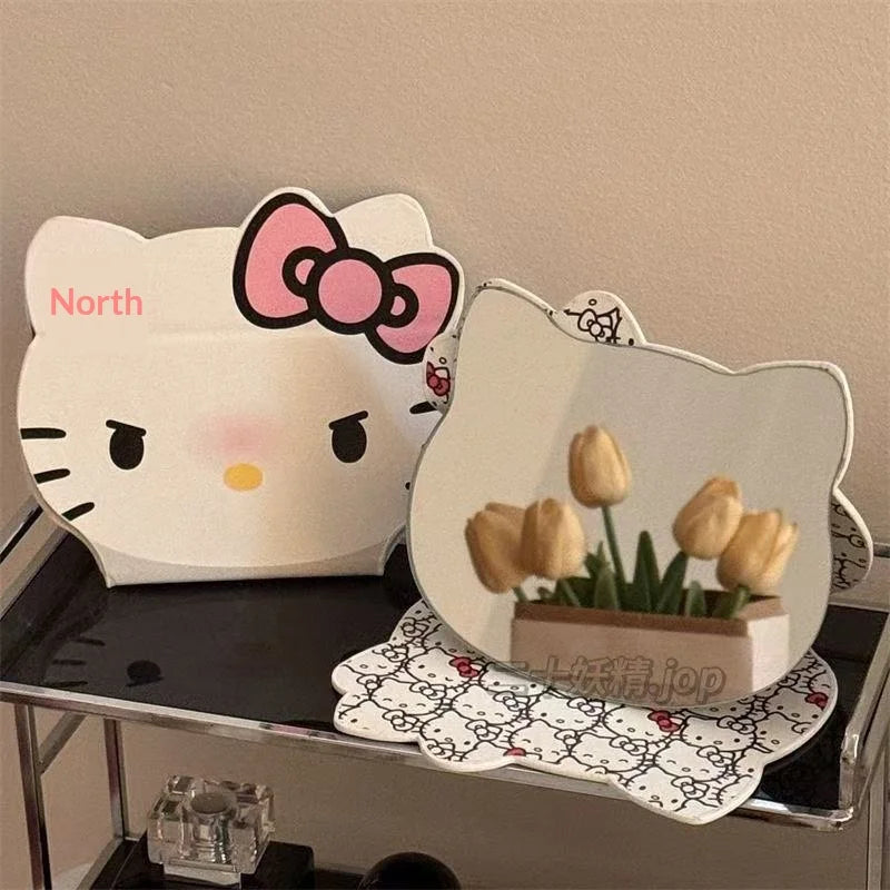Kawaii HelloKitty Cartoon Folding Makeup Mirror Desktop Vanity Mirror Dormitory Portable Cosmetic Mirror for Girls Women My Store