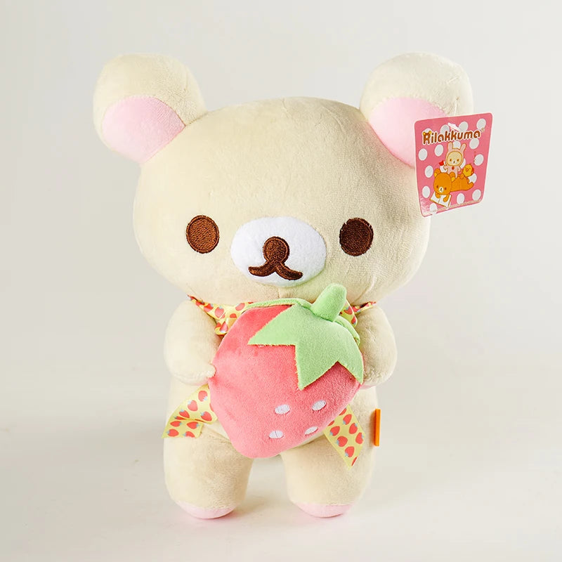 White Strawberry Rilakkuma Plush collection Teddy Bear Peluche Anime Bear Kuma Plushies Stuffed Doll Kawaii Room Decor Girl Gift My Store