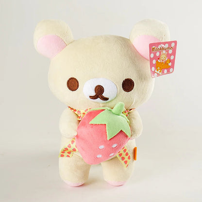 White Strawberry Rilakkuma Plush collection Teddy Bear Peluche Anime Bear Kuma Plushies Stuffed Doll Kawaii Room Decor Girl Gift My Store