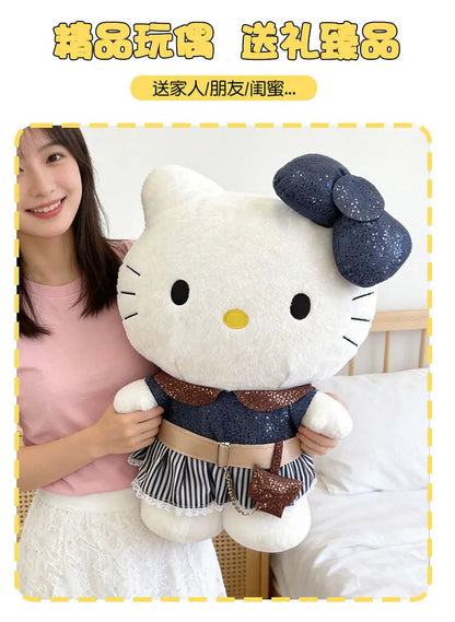 40-80CM Large Big Size Hello Kitty Plushies Sanrio Cartoon Anime Peluche Comfortable Soft Doll Ornament Children's Toy Gifts My Store