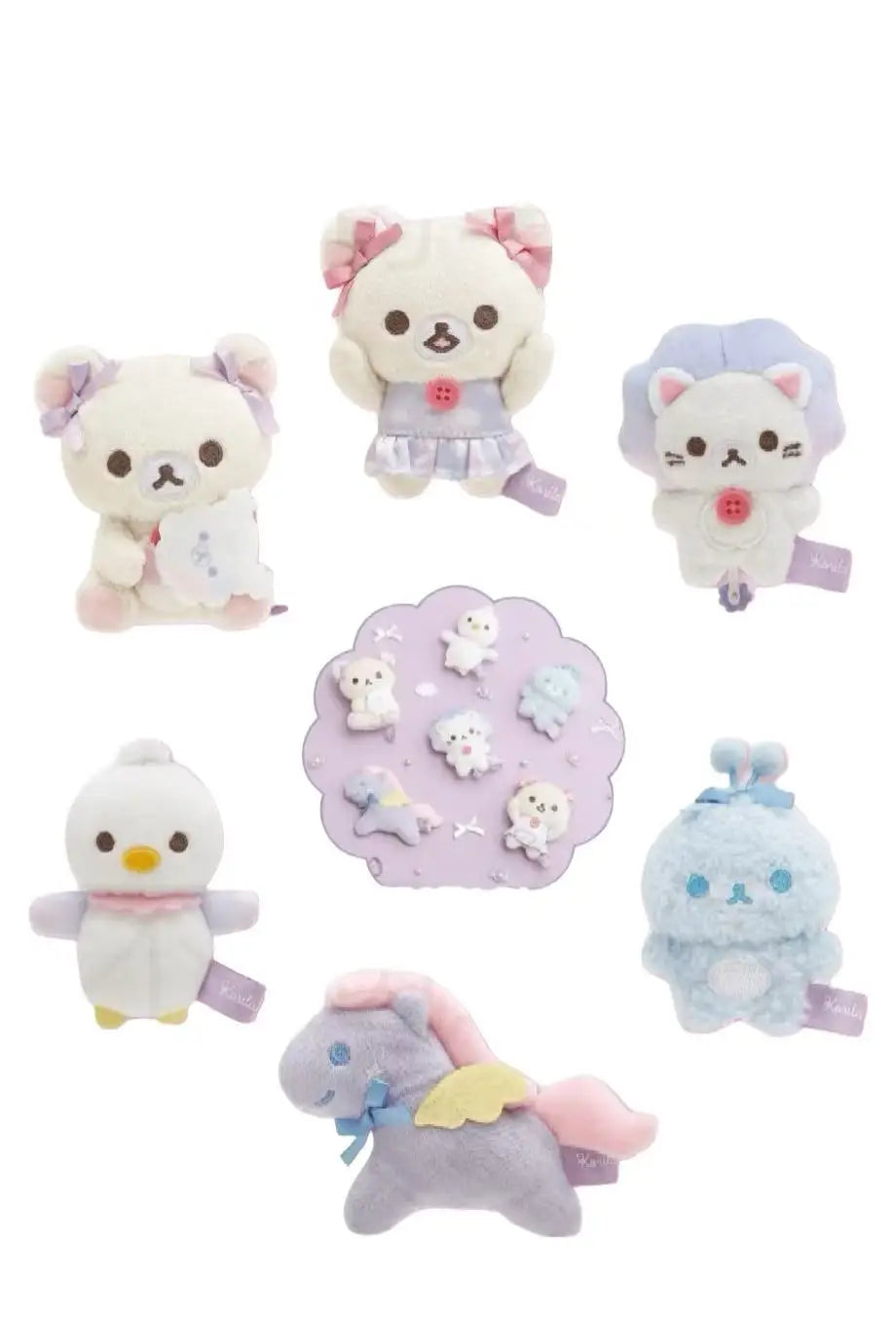 kawaii 8cm cartoon Korilakkuma Small Plush Pendant Sky Cotton Candy Series Rilakkuma lovely unicorn plush keychain Girly gift My Store