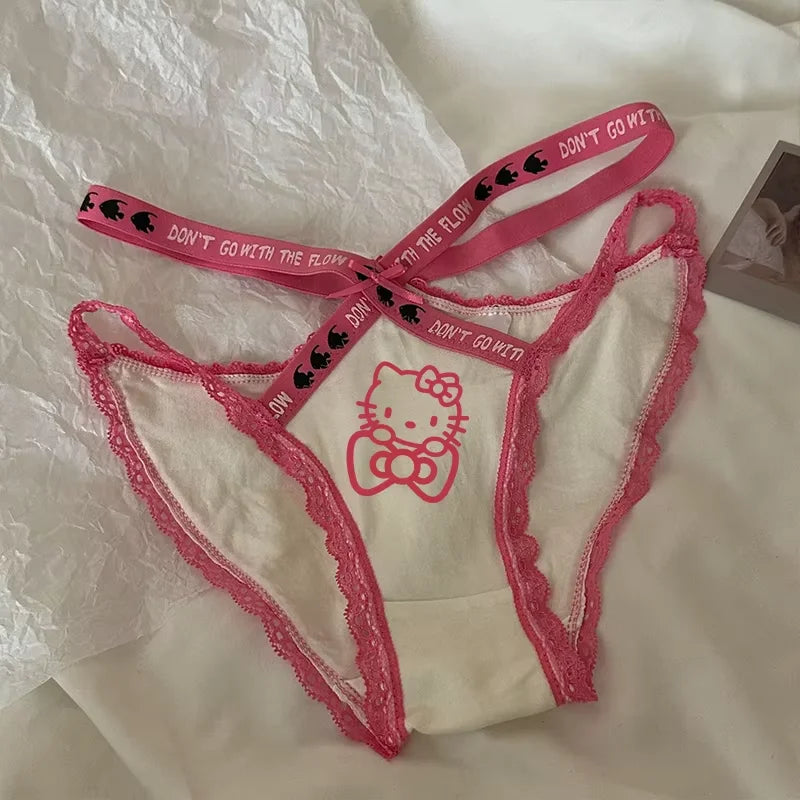 Hello Kitty Underwear Made Pure Cotton Dopamine Breathable Sweat Absorbing Swimsuit No Trace Girl Shorts Cute Women Accessories My Store