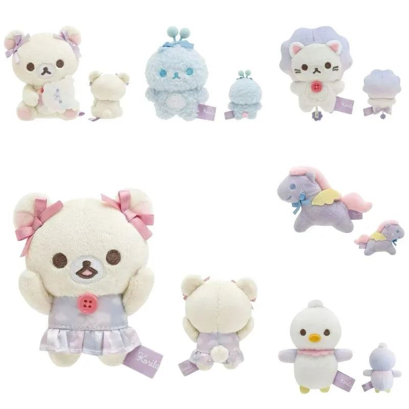 kawaii 8cm cartoon Korilakkuma Small Plush Pendant Sky Cotton Candy Series Rilakkuma lovely unicorn plush keychain Girly gift My Store