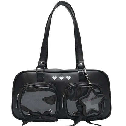 New Niche Design Women's Bow Harajuku Cute Ita Bag JK Uniform Ulzzang Shoulder Bag for Girls Y2K Cartoon Handle Bag My Store