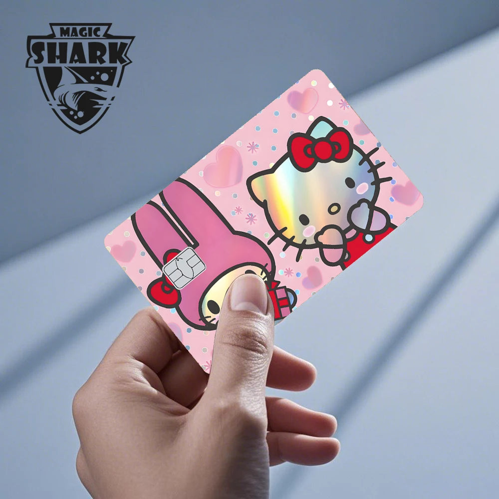 Hot Sale Hello Kitty Kuromi Holographic Laser Shinny Film Skin Cover Sticker for Debit Credit Card Bank Card My Store