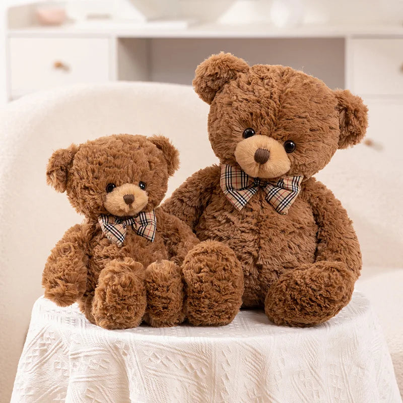 40-80cm Classic Teddy Bear Plush Dolls Cute Brown Bear Plushies with Bow Decor Lovely Birthday Gift Large Hug Pillow For Girl My Store