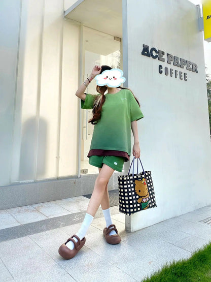 New Hello Kitty Handheld Woven Bag Fashion High Quality Girls' Beach Bag Cartoon Large Capacity Multifunctional Women's Handbag My Store