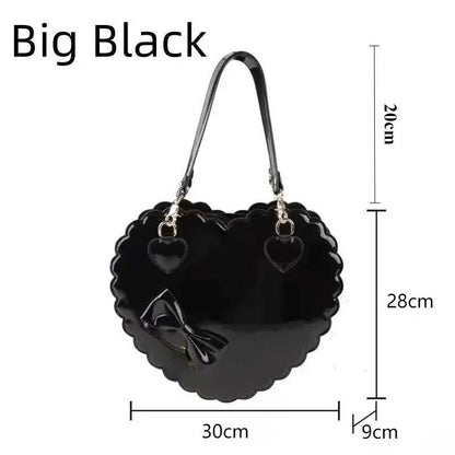 Japanese Lolita Handbag Bow-knot Cookie Heart-shaped Shoulder Bag Highquality Pu Zipper Wallet Brand Design Simple Crossbody Bag My Store