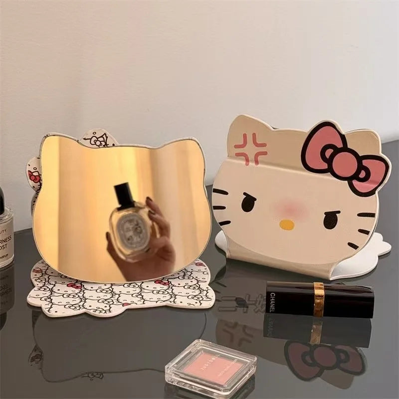 Kawaii HelloKitty Cartoon Folding Makeup Mirror Desktop Vanity Mirror Dormitory Portable Cosmetic Mirror for Girls Women My Store