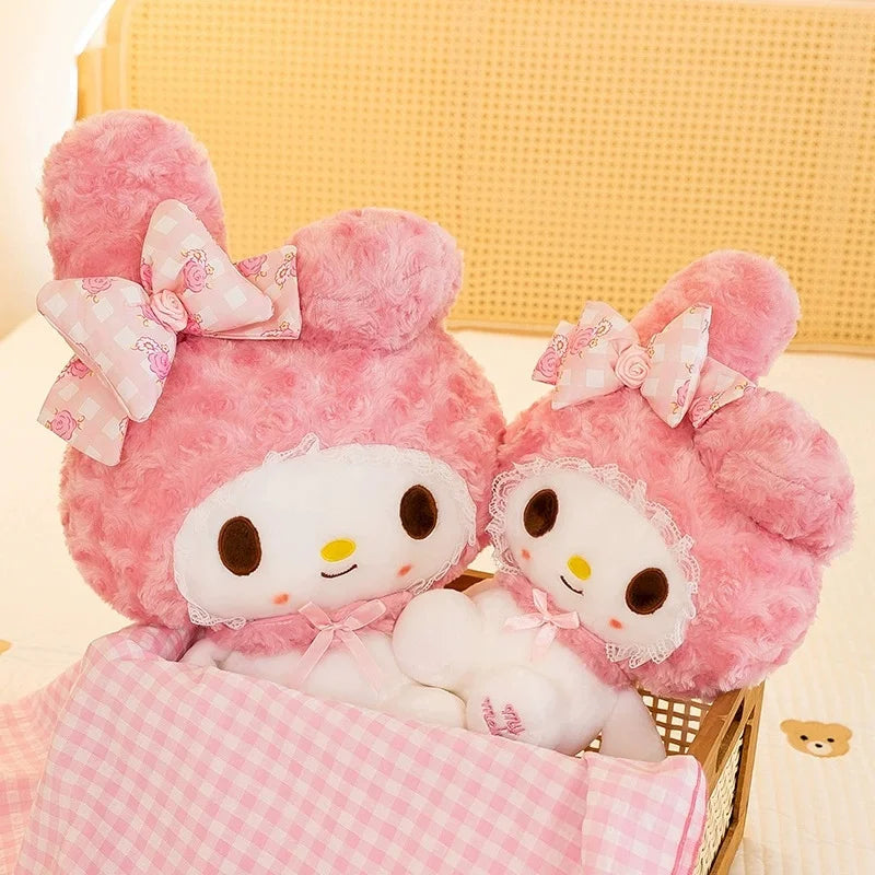 60CM Anime Sanrio Hello Kitty My Melody Rose Series Cartoon Plush Doll PP Cotton Filled Pillow Kawaii Sofa Ornament Holiday Gift My Store