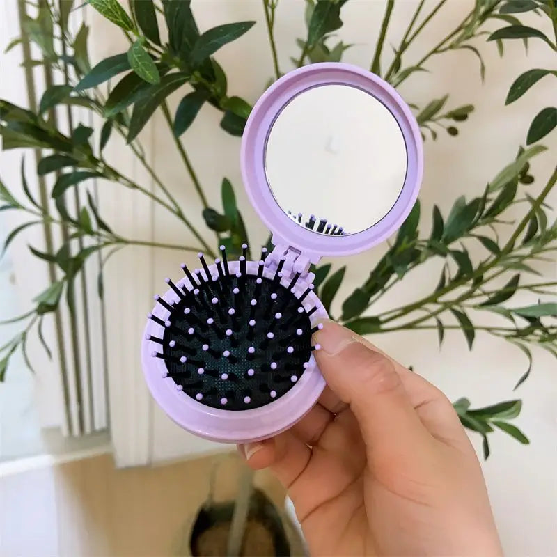 Hello kitty Kuromi My melody cute cartoon foldable comb mirror one-piece creative student portable dormitory make-up mirror My Store
