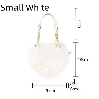 Japanese Lolita Handbag Bow-knot Cookie Heart-shaped Shoulder Bag Highquality Pu Zipper Wallet Brand Design Simple Crossbody Bag My Store