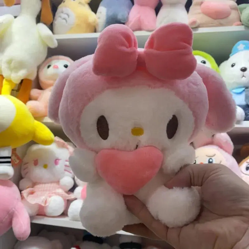 22cm Sanrio Hello Kitty Kuromi Pillow KT Plush Toy Girls Soft Stuffed Animal Toys Heart My Melody Cinnamoroll Stuff Doll Gifts My Store