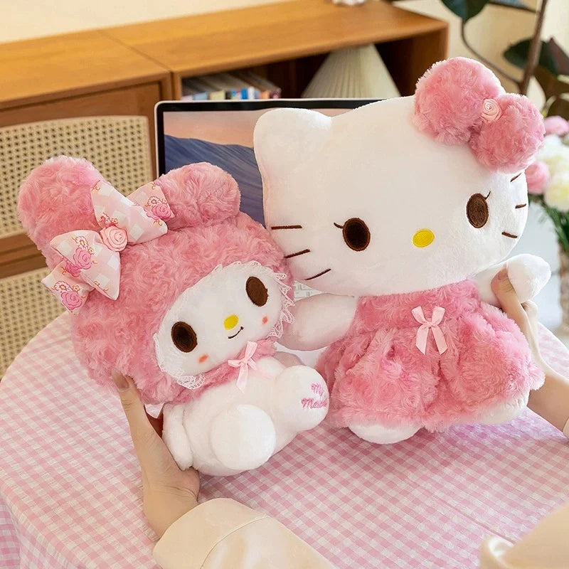 60CM Anime Sanrio Hello Kitty My Melody Rose Series Cartoon Plush Doll PP Cotton Filled Pillow Kawaii Sofa Ornament Holiday Gift My Store