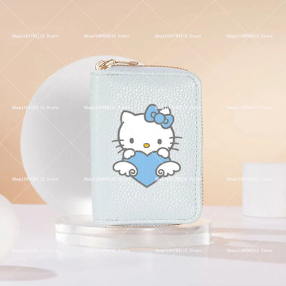 Hello Kitty Short Coin Purse with Card Slots Zipper Wallet Large Capacity Multiple Colors Credit Card Holder Coin Packet Gift My Store