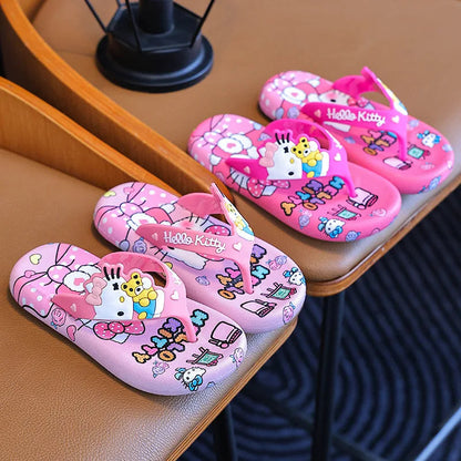 Hellokittys Sanrios Slippers Girl Summer Fashion Kawaii Cartoon Wearing Outside Fashion Cartoon Flip Flops Leisure Anime Figure My Store