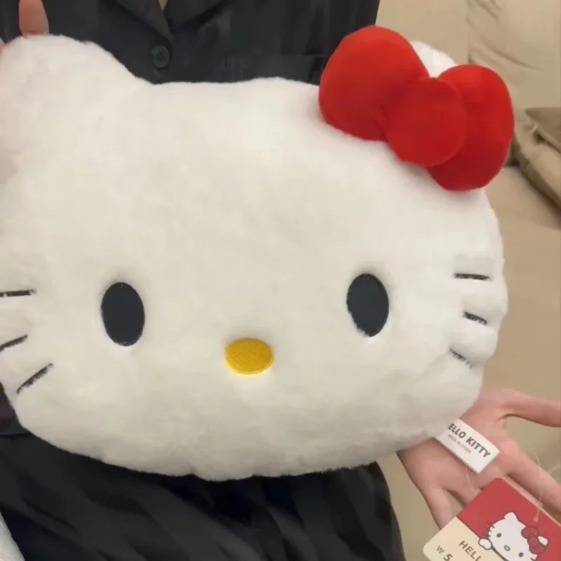 Sanrios Anime Hello Kitty Plush Toy Cute Cartoon Head Pillow Kawaii Sofa Bedside Cushion Car Cushion Nap Pillow Room Decoration My Store