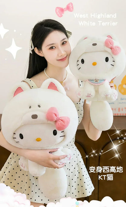 Hot Sanrio Large Size Hello Kitty Transforms Into A Puppy Series Plush Toy Cartoon Anime Filled Doll Kawaii Decorate Girl Gifts My Store