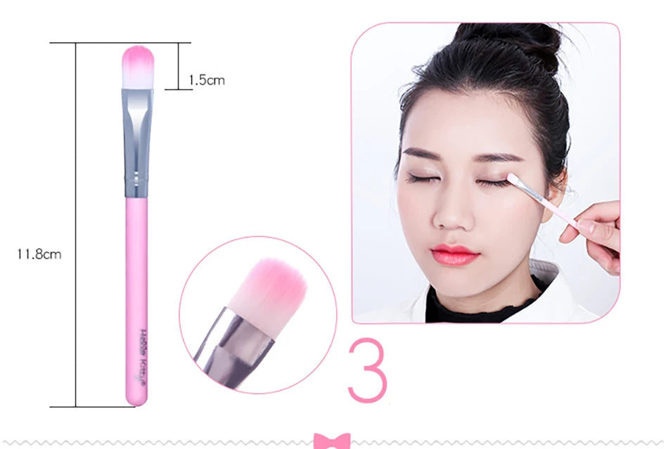 Hello Kitty 7Pcs Makeup Brush Set Kawaii Y2K Multifunctional Cosmetics Tool With Storage Case Cute Gift For Women Girls My Store