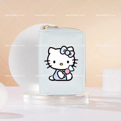 Hello Kitty Short Coin Purse with Card Slots Zipper Wallet Large Capacity Multiple Colors Credit Card Holder Coin Packet Gift My Store