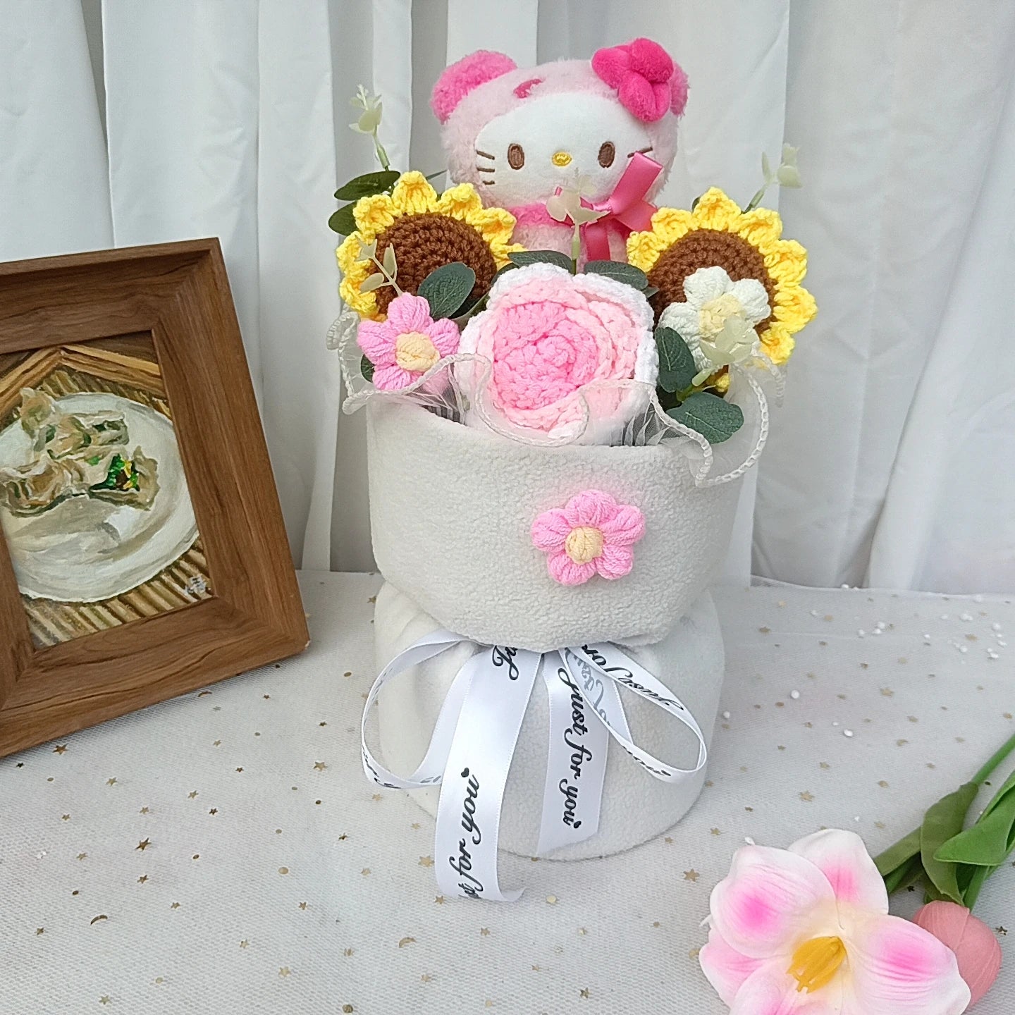 Hello Kitty Cartoon Plush Bouquet  Anime Rose Flowers Doll Home Wedding Decoration Christmas Valentine's Day Gift My Store